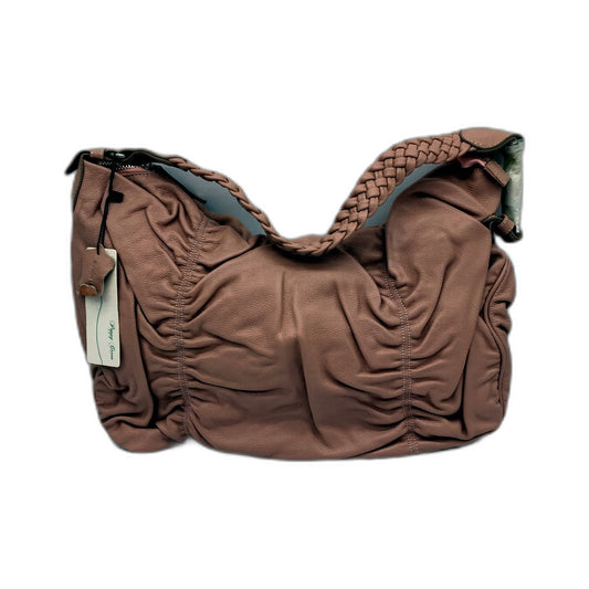 Poppy Green Womens Blush Pink Leather Hobo Handbag Purse NEW