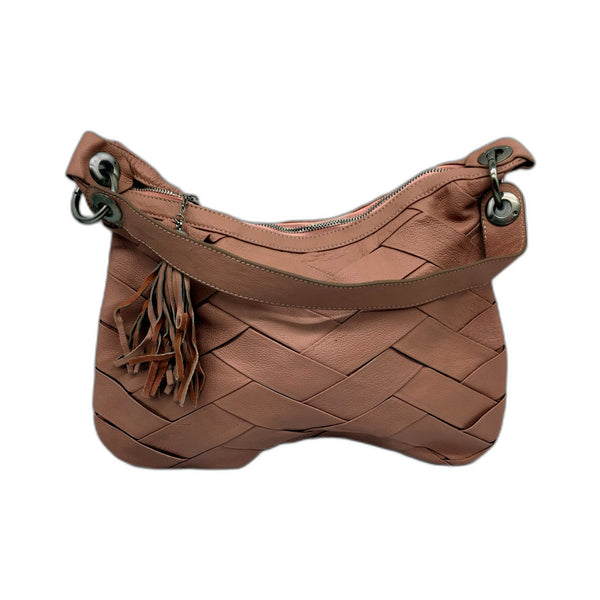 Poppy Green Womens Blush Pink Leather Hobo Handbag Tote Bag NEW