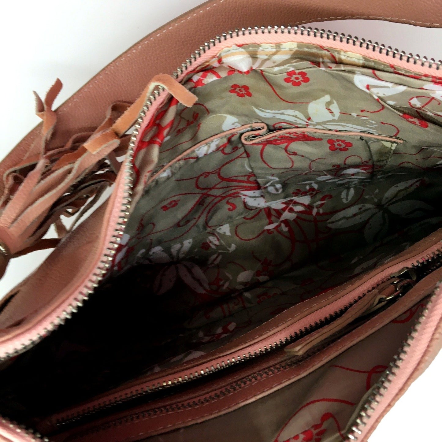 Poppy Green Womens Blush Pink Leather Hobo Handbag Tote Bag NEW