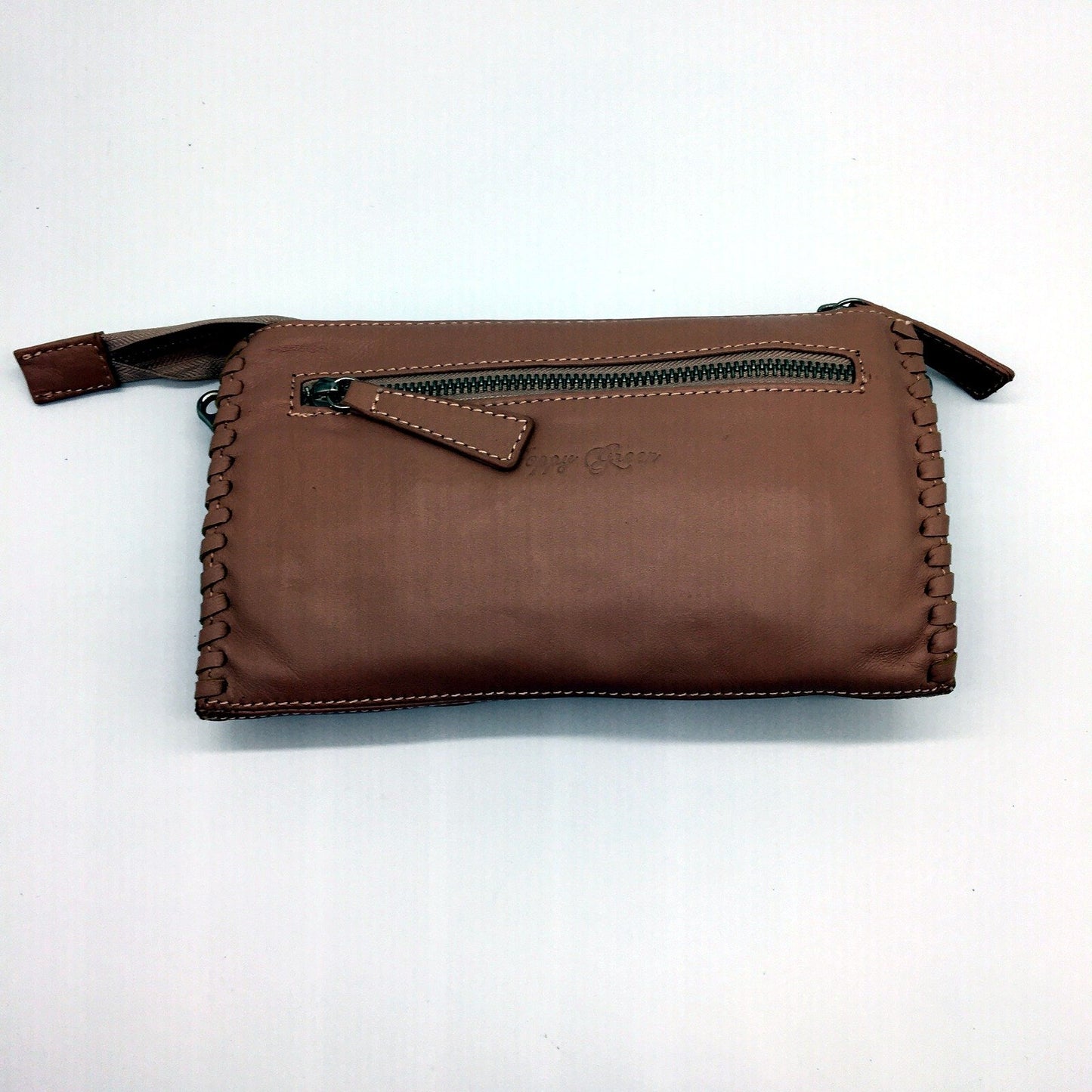 Poppy Green Womens Leather Clutch Blush Pink Bag Purse Handbag NEW