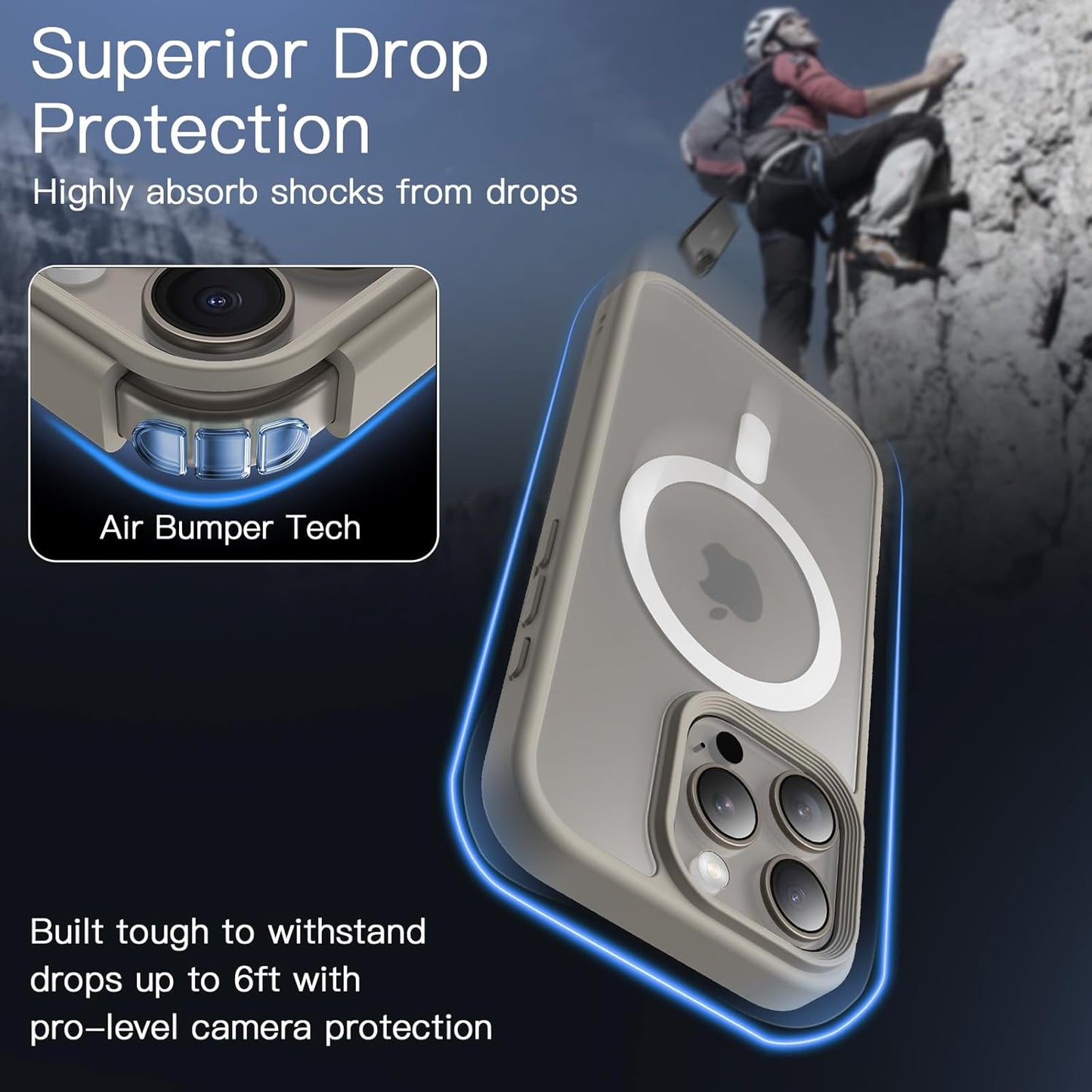 JETech Magnetic Basic Cases Case for iPhone 16 Pro Max 6.9" Titanium Colour NEW