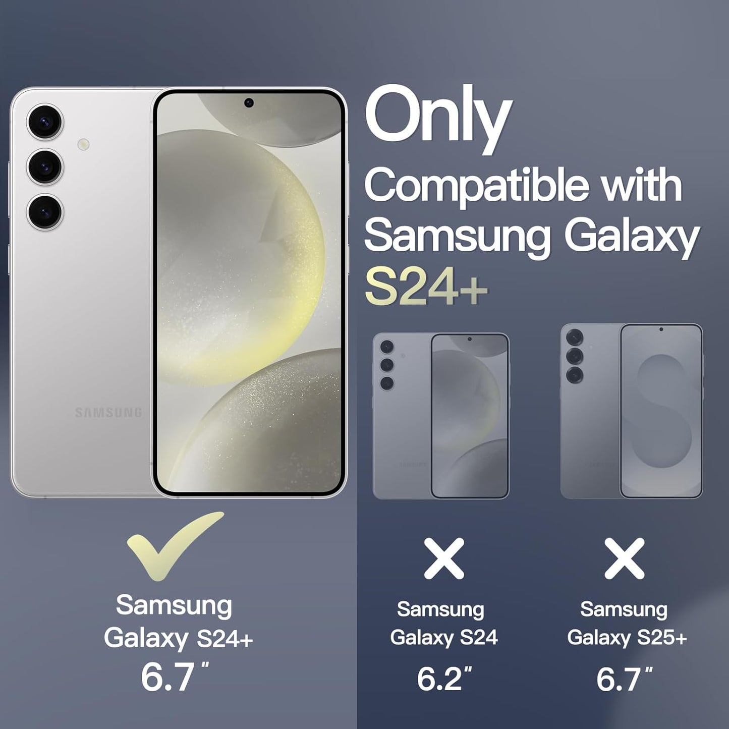 JETech Magnetic Case for Samsung Galaxy S24+ 5G Compatible Silver & Matte NEW