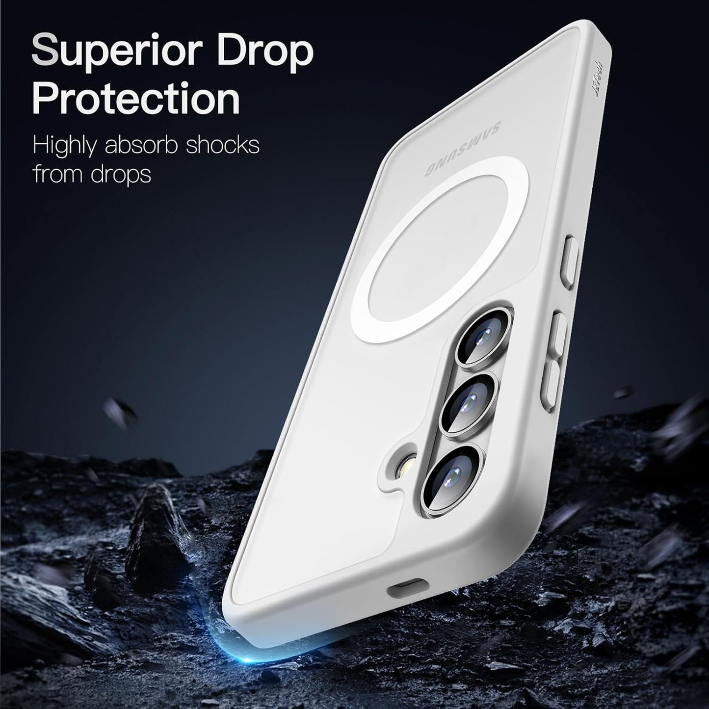 JETech Magnetic Case for Samsung Galaxy S24+ 5G Compatible Silver & Matte NEW