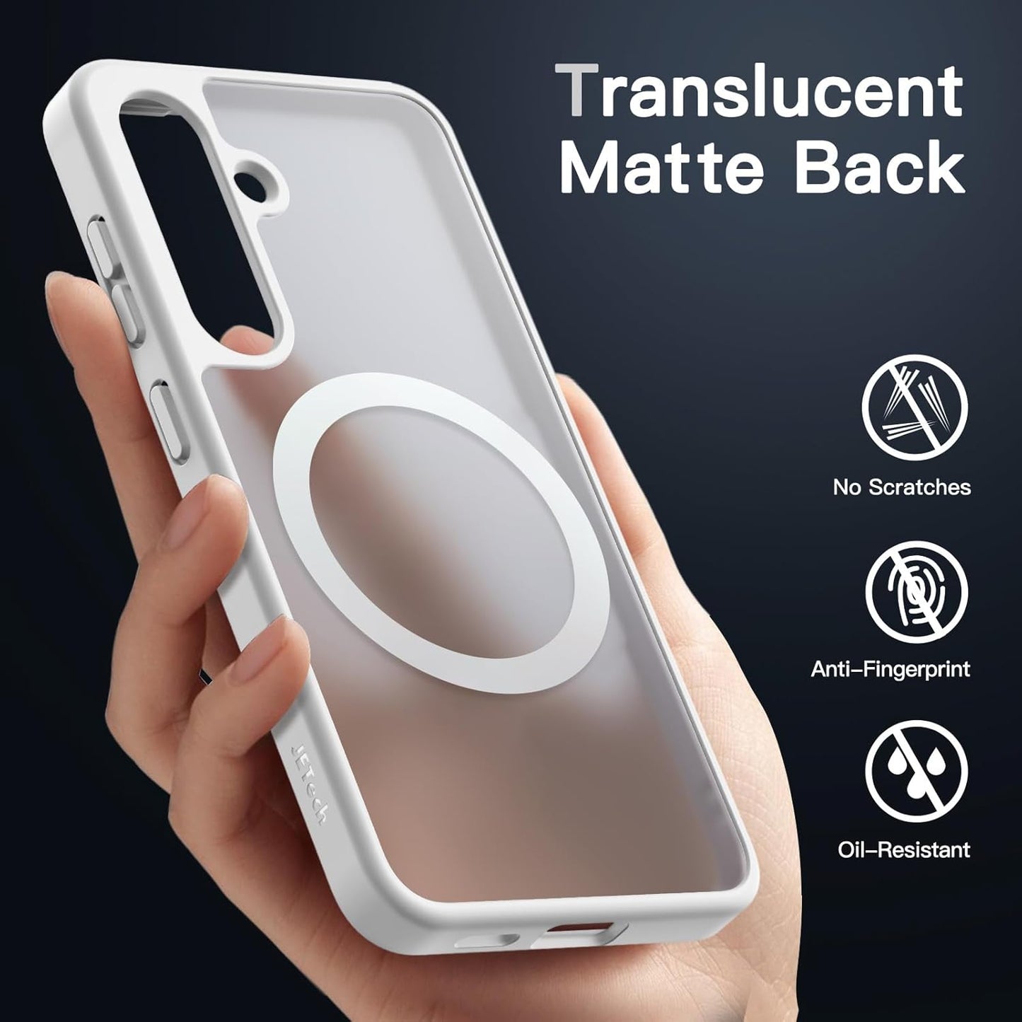 JETech Magnetic Case for Samsung Galaxy S24+ 5G Compatible Silver & Matte NEW