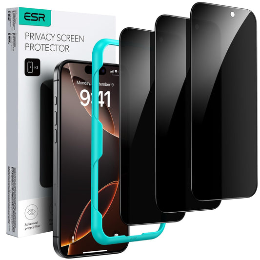 ESR Privacy Screen Protectors Anti-spy Tempered Glass for iPhone 16 Pro Max NEW