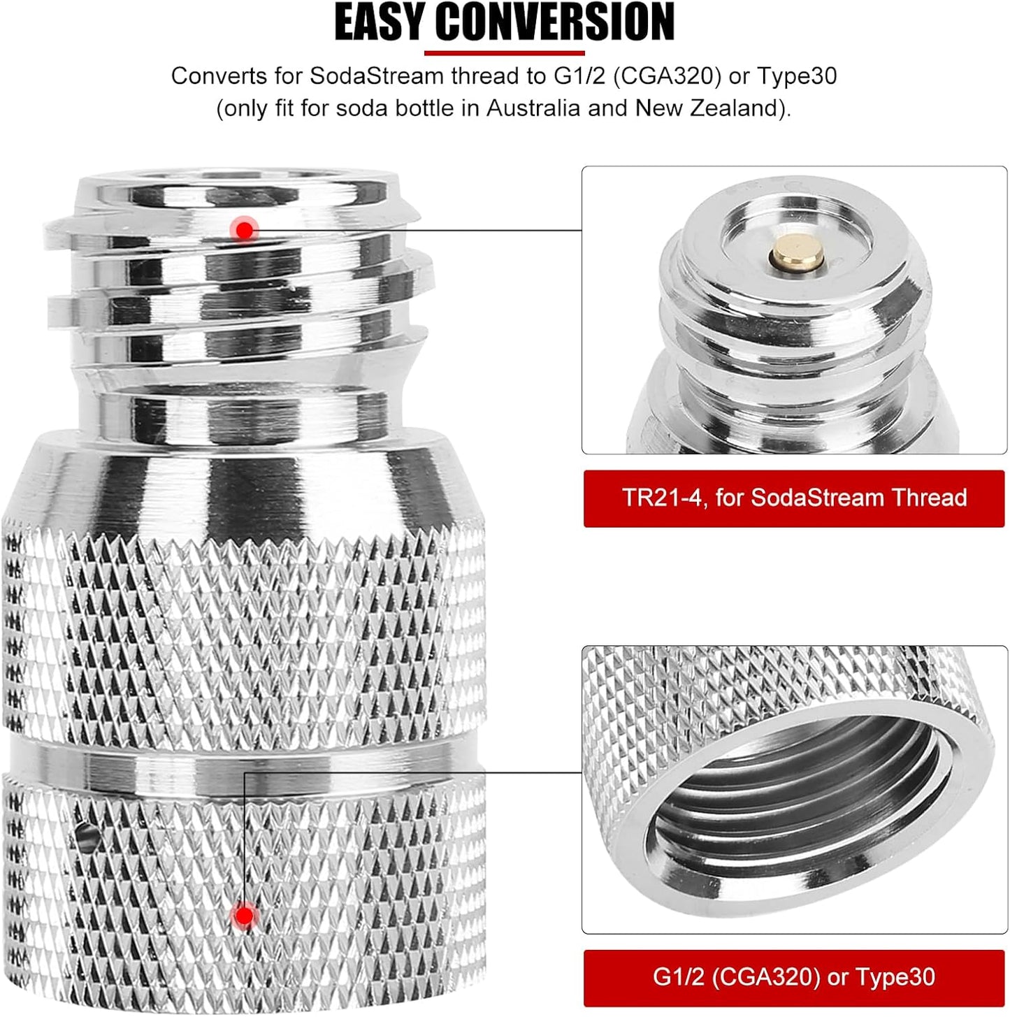 EVTSCAN CO2 Appliance Parts & Accessories Cylinder Adapter for SodaStream NEW