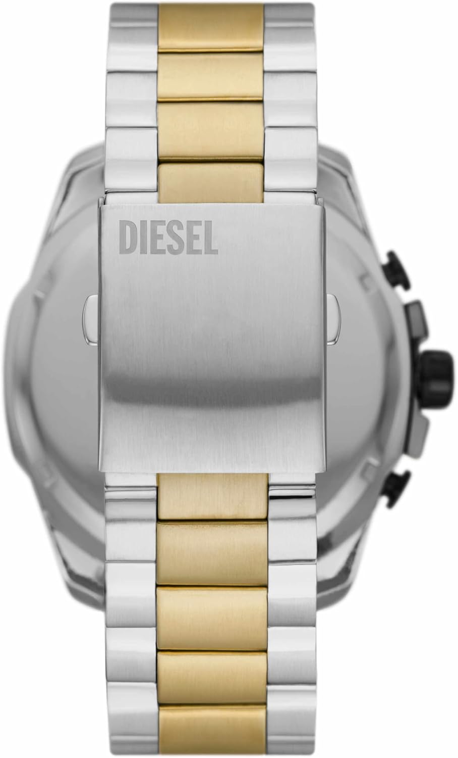 Diesel Mens Wrist Watch Mega Chief Analogue Silver Gold Timepiece DZ4581 NEW