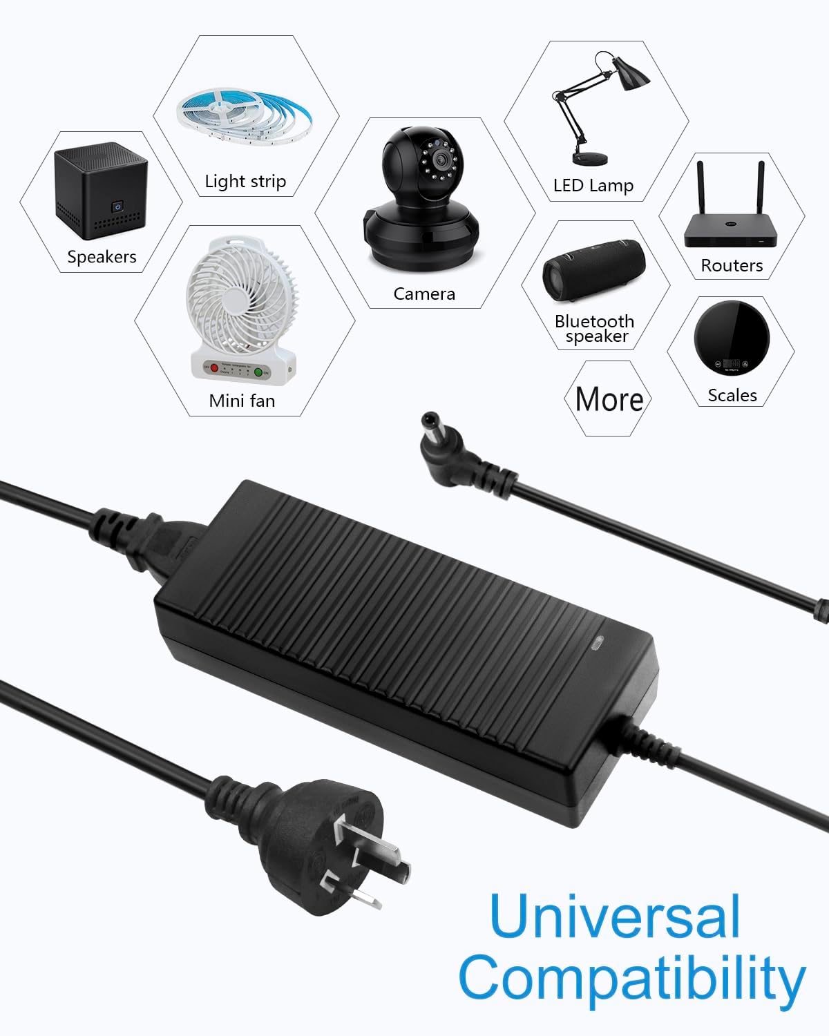 ALITOVE 24V AC Adapters 5A AC Adapter Power Supply for LED Strip Lights, NEW