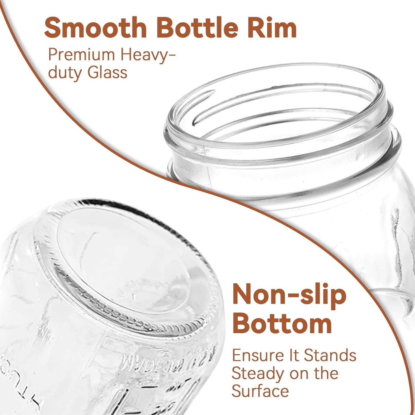 Roccar Transparent Storage Jars & Canisters Glass Airtight Lids 4*16oz NEW