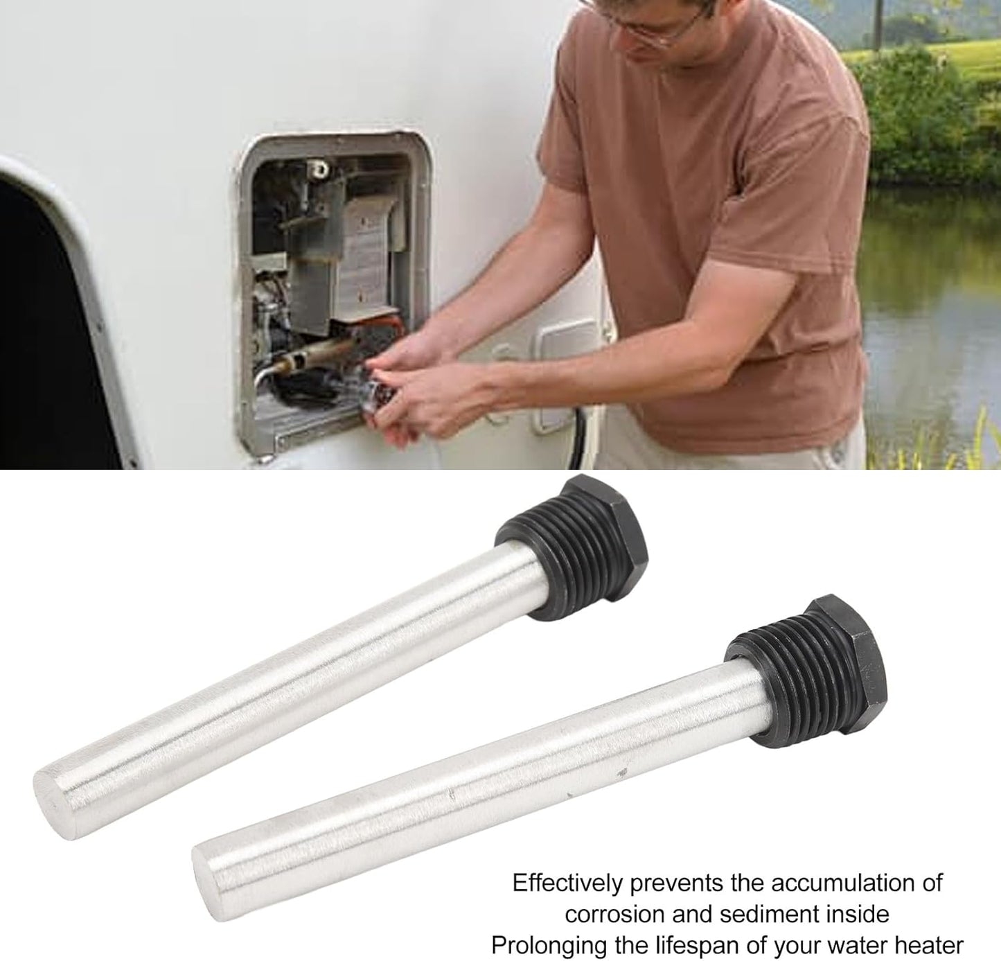 Jiawu 2 Water Heater Parts Pack RV Water Heater Anode Rods Aluminium Metal NEW