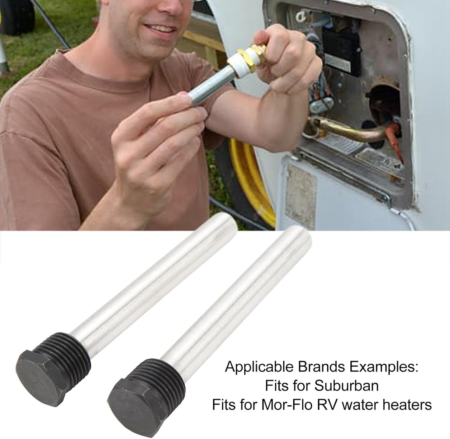 Jiawu 2 Water Heater Parts Pack RV Water Heater Anode Rods Aluminium Metal NEW