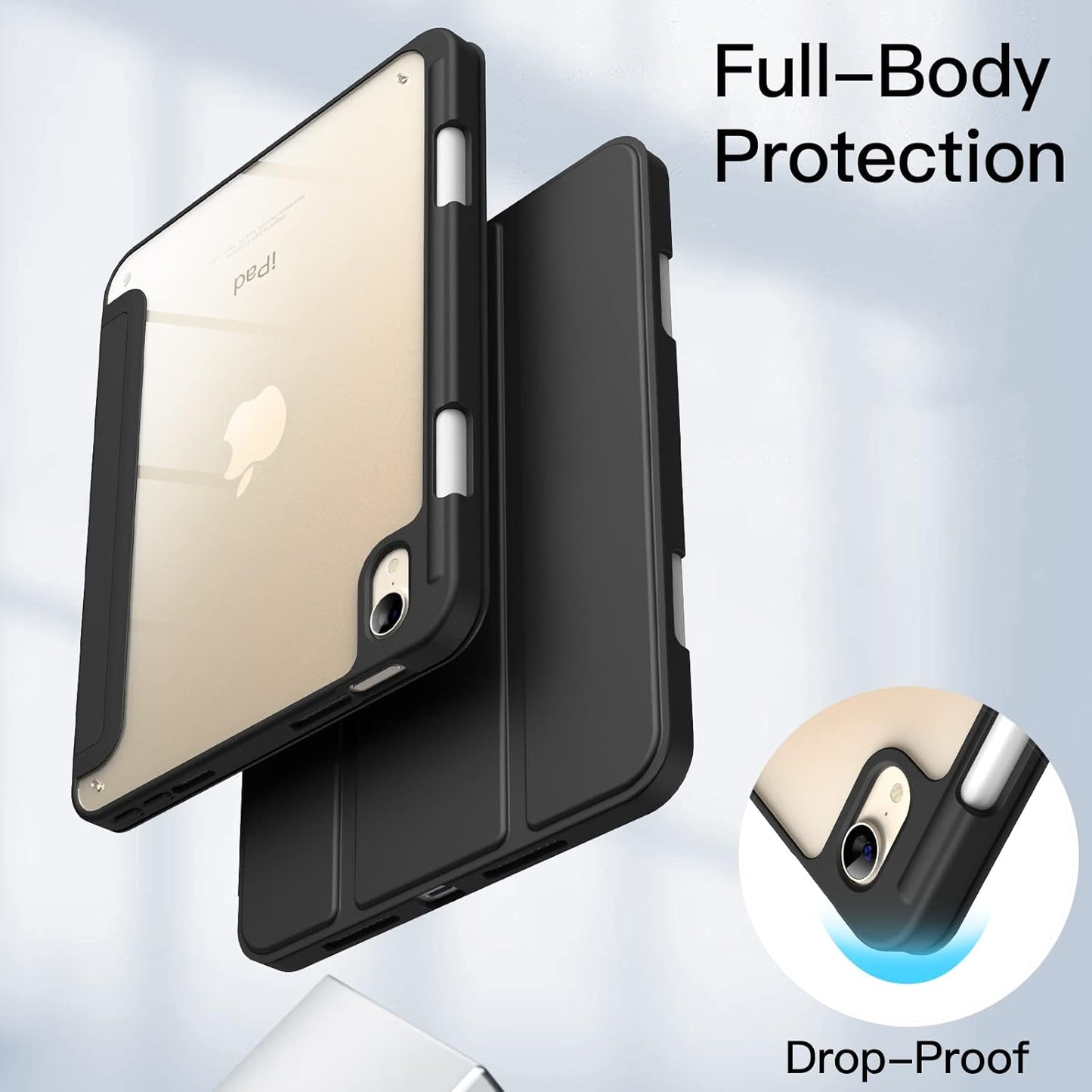 JETech Black Cases iPad mini (A17 Pro, 2024, 7th Gen) / 6 (2021) Protective NEW