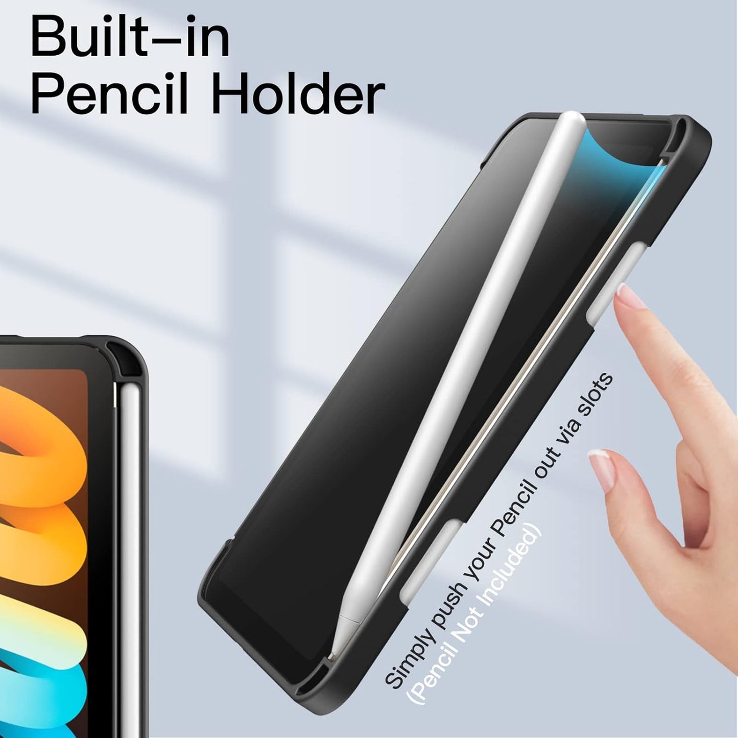 JETech Black Cases iPad mini (A17 Pro, 2024, 7th Gen) / 6 (2021) Protective NEW