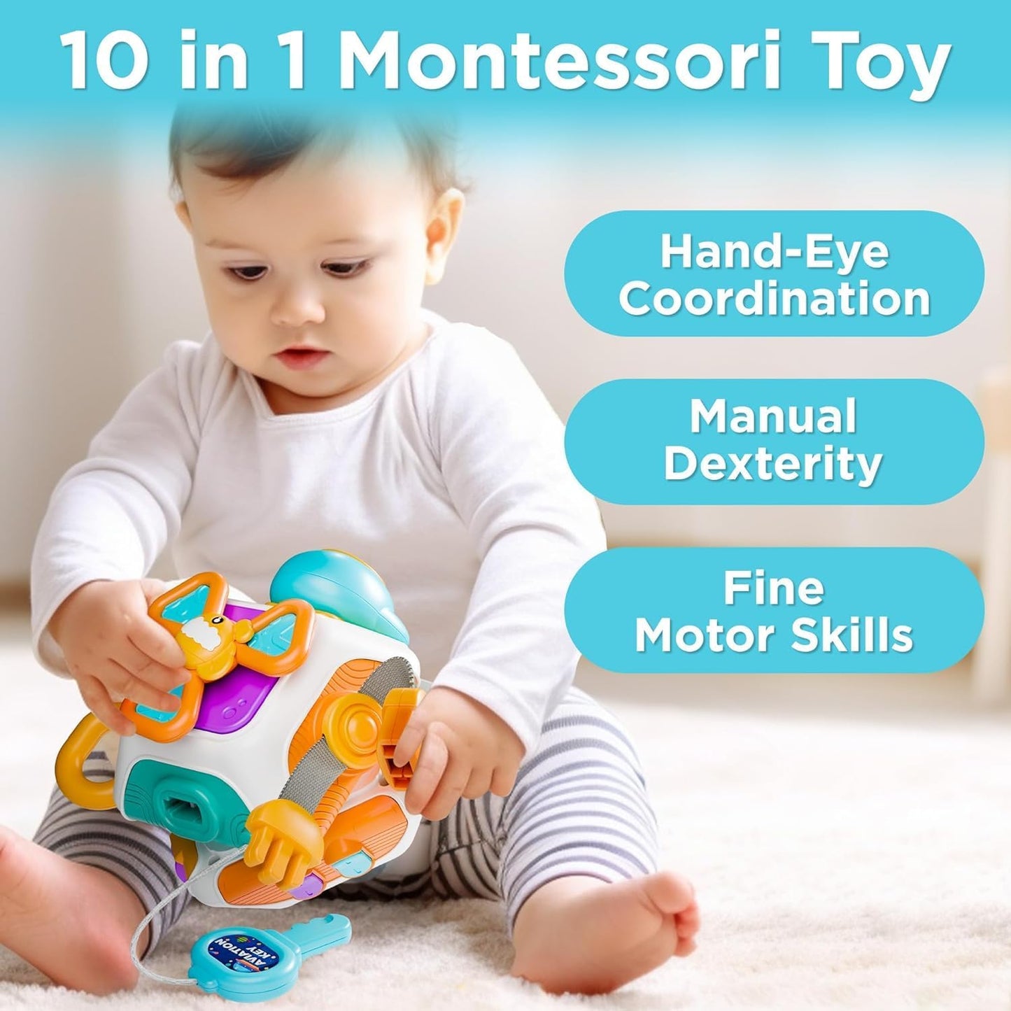 Tetra Tower Activity Cubes Plastic Montessori Sensory Toys for Toddlers NEW