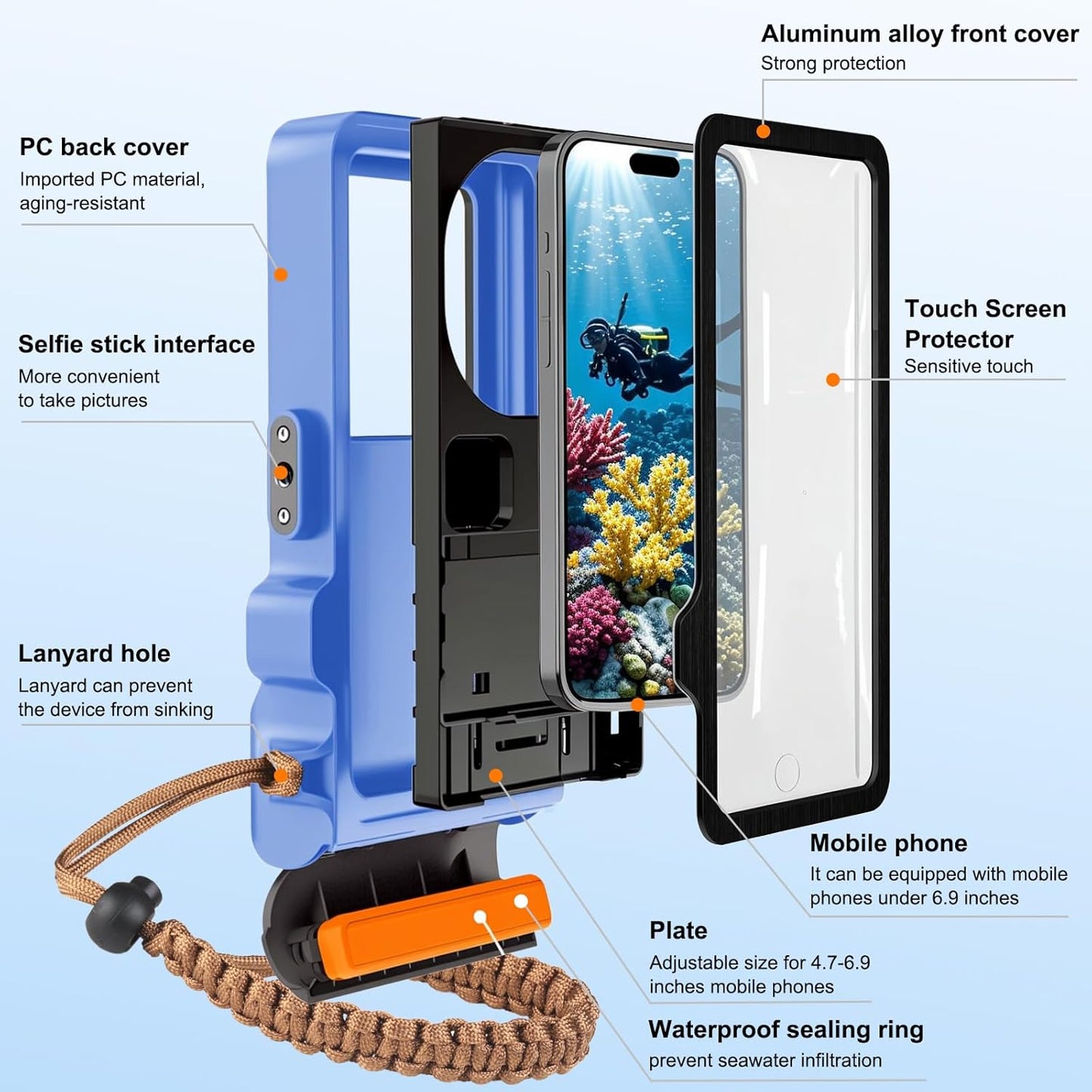 ManKiaPro Waterproof Basic Cases Diving Snorkeling Phone Case for iPhone NEW