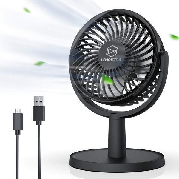 LEMOISTAR Mini USB Fans Desk USB Fan, 4 Speeds, Powerful Desktop Cooling, NEW