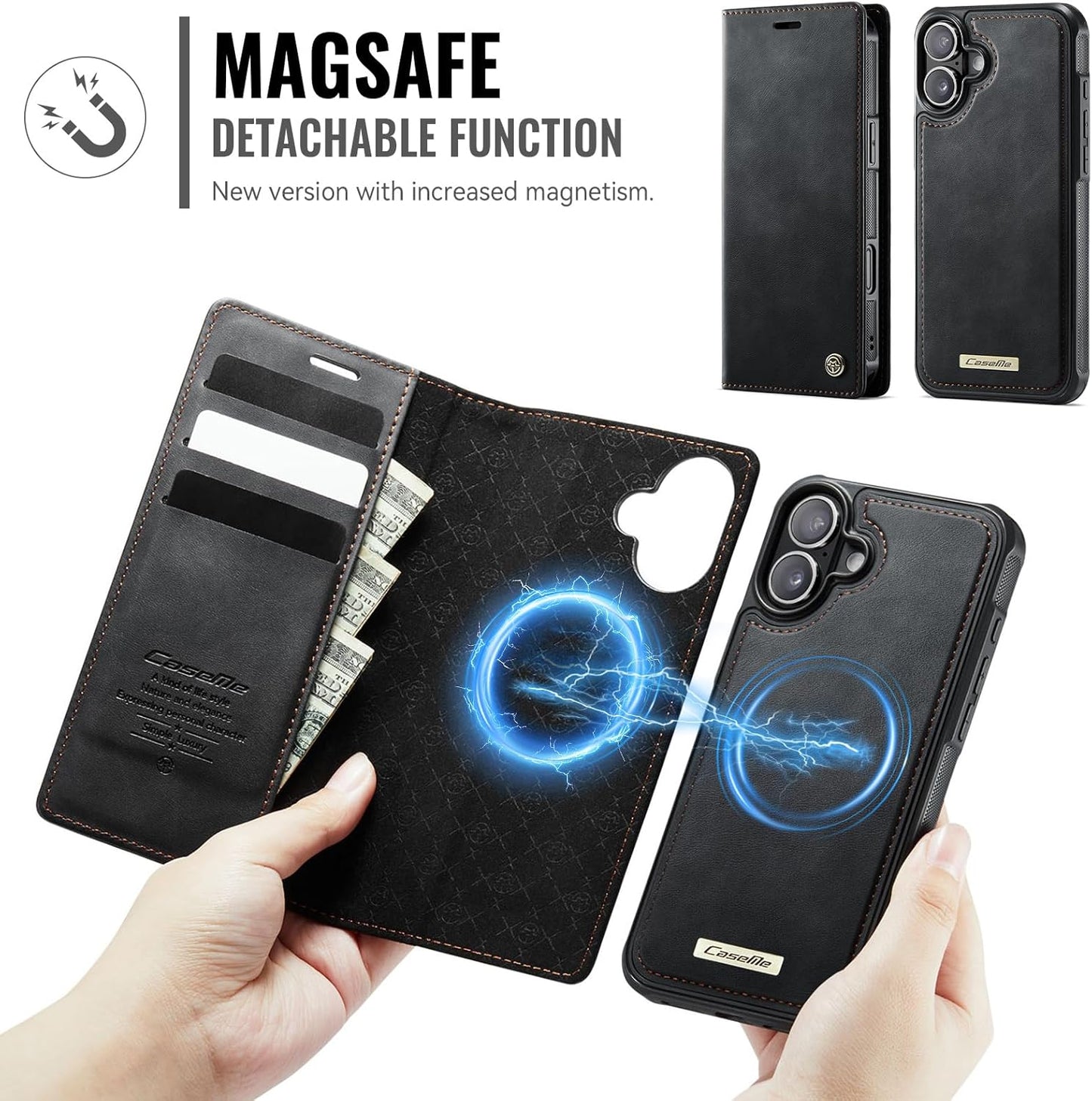 ELEPIK Removable Flip & Wallet Cases Magnetic Wallet Flip & Cases with Card NEW