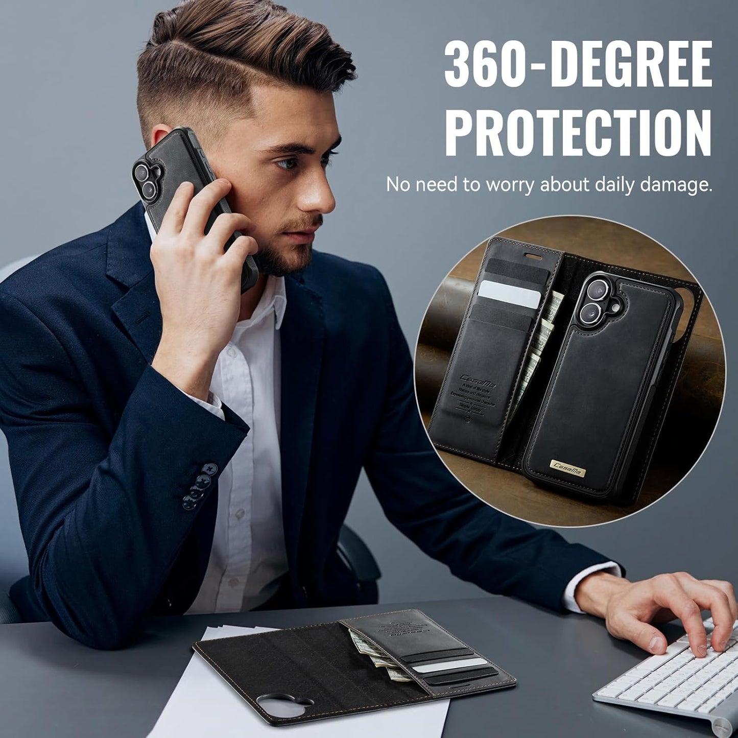 ELEPIK Removable Flip & Wallet Cases Magnetic Wallet Flip & Cases with Card NEW