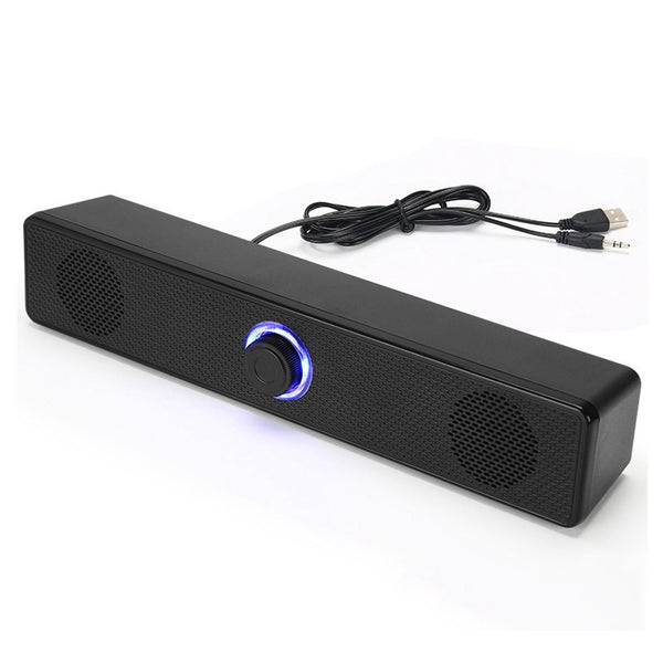 GOWENIC USB Wired Stereo PC Speakers with Volume Control Knob for Desktop NEW