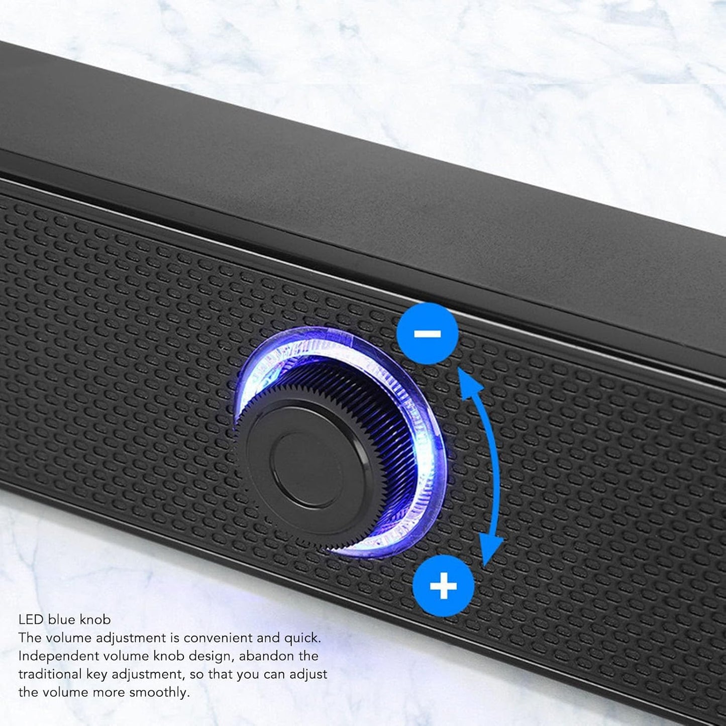 GOWENIC USB Wired Stereo PC Speakers with Volume Control Knob for Desktop NEW