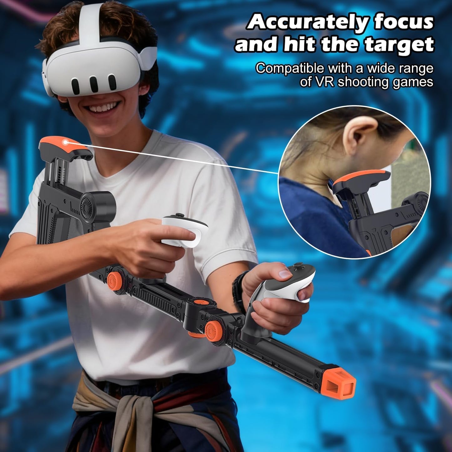 Merhamery Virtual Reality Gunstock Adjustable Shoulder Strap Meta Quest 3/3S NEW