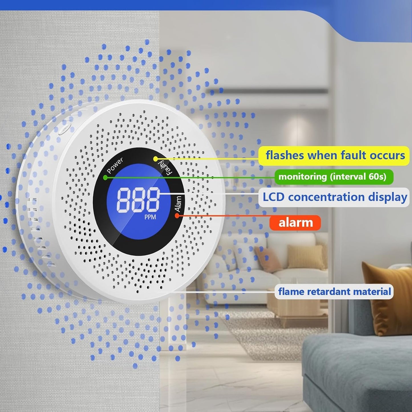 YICENZXI Carbon Safety & Security Monoxide Detector with Digital Display NEW