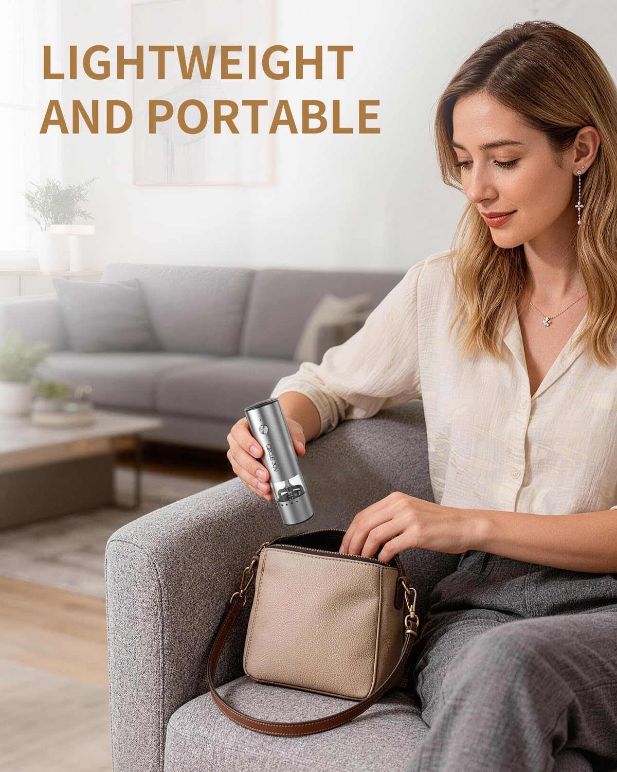 CIRCLE JOY Salt & Pepper Mill Sets Electric Salt and Pepper Grinder Set USB NEW