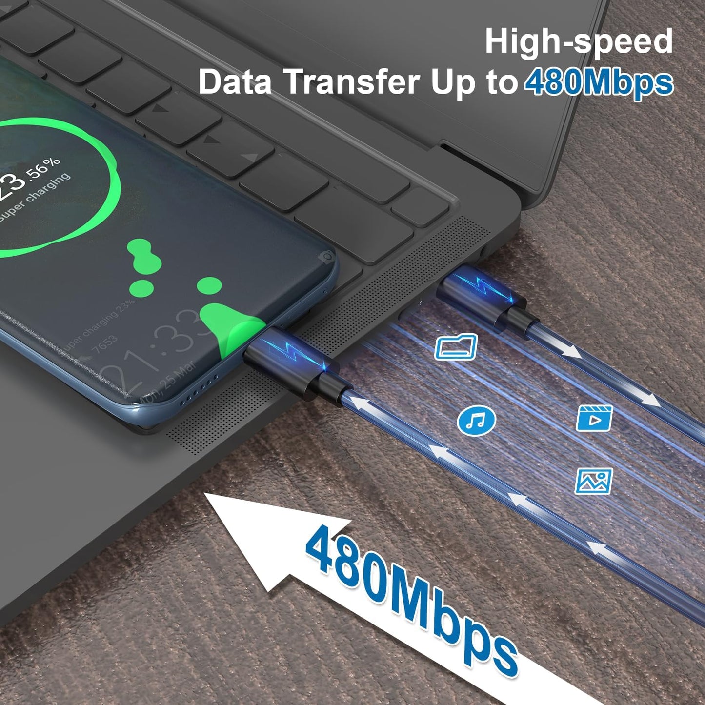 SCHITEC 25W 2 x Mains Chargers USB-C Fast Charger Adapter 1m Cable Black NEW