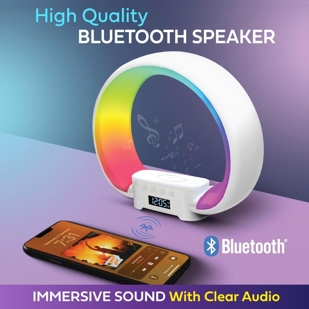 Bell+Howell Color Alarm Clocks Changing Alarm Clock with Wireless Charging DEMO