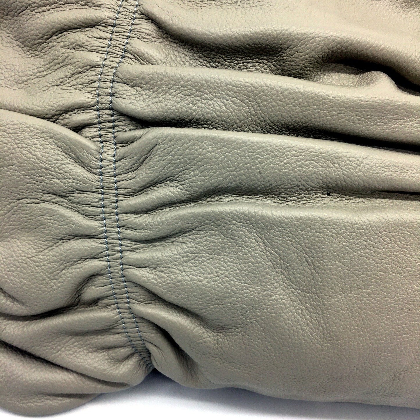 Poppy Green Womens Leather Hobo Handbag Grey Braided Strap Zipper Closure NEW