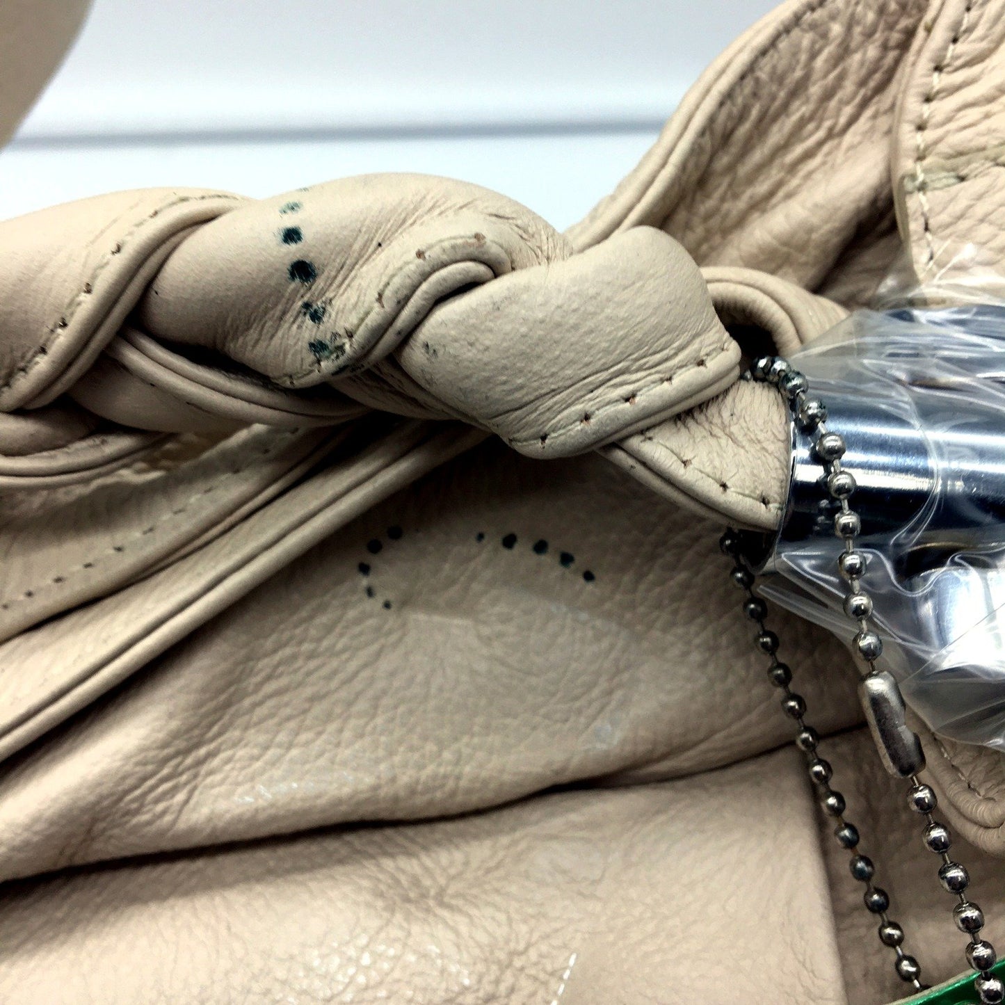 Poppy Green Womens Leather Hobo Handbag Large Cream Everyday Stylish NEW