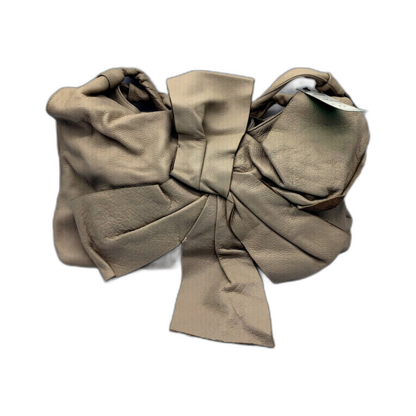 Poppy Green Womens Leather Hobo Bag Slouchy Tote Handbag for Daily Use Cream NEW