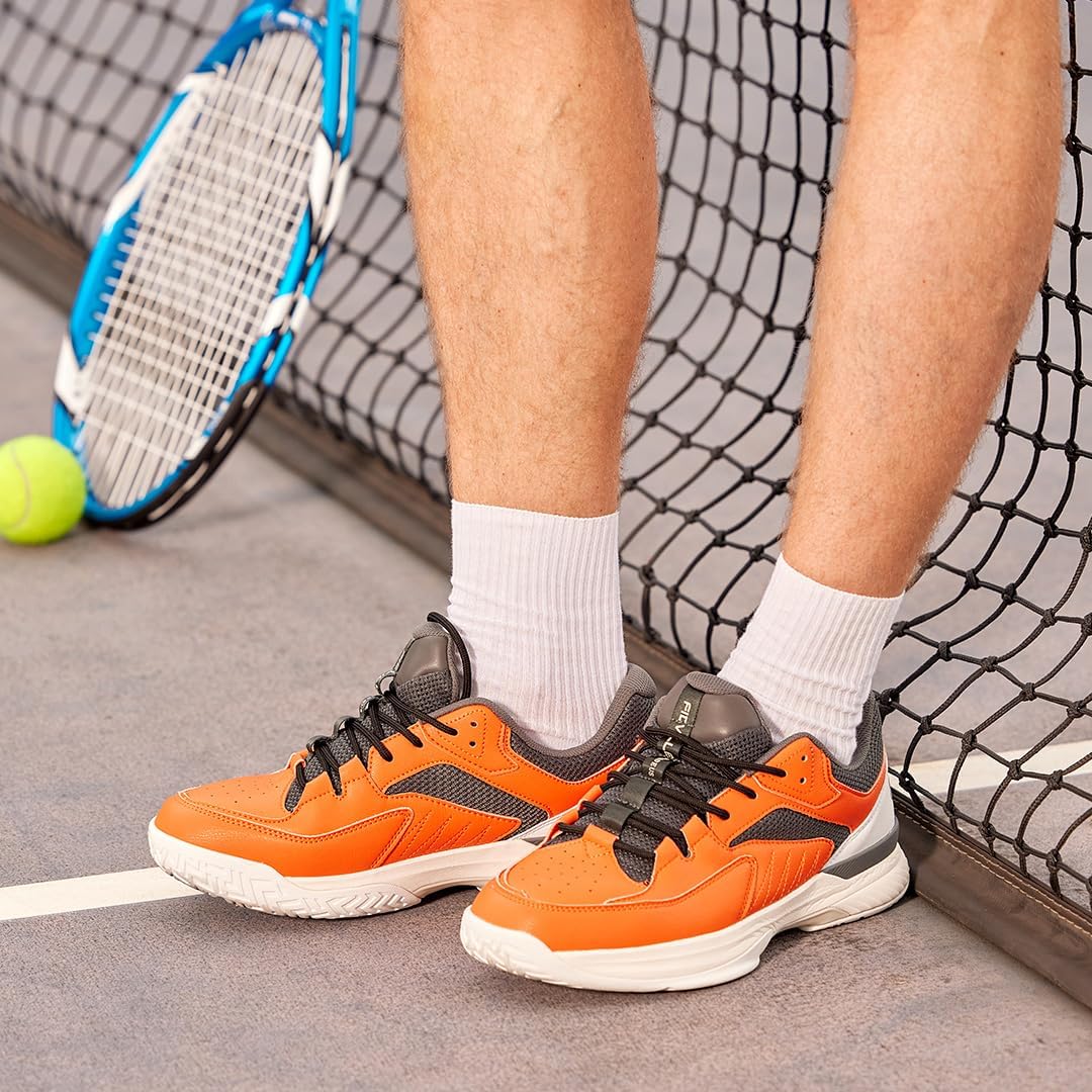 FitVille Comfortable Orange Tennis Shoes with Arch Support Mens WIDE US 13 NEW