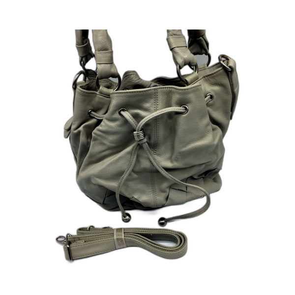 Poppy Leather Hobo Handbag Womens Green Genuine Leather Grey Hobo Handbag NEW