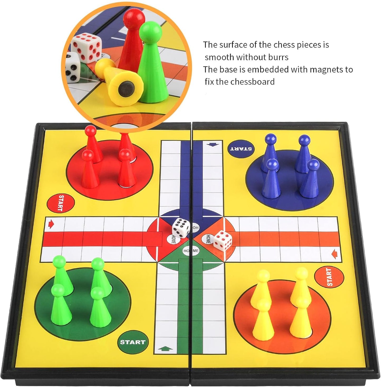 ZUNIPLEX Magnetic Board Games Foldable Flying Chess Dice Board Game for DEMO