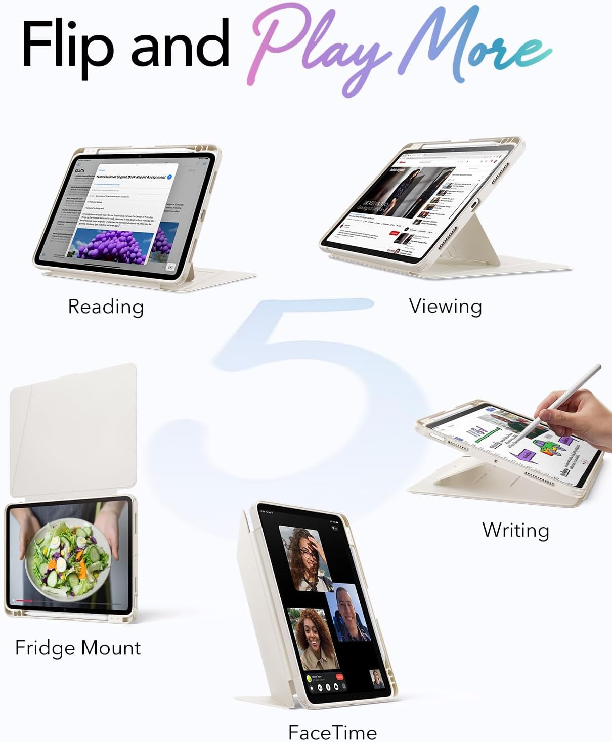 ESR Starlight iPad Air 11 Inch Protective Cases - Lightweight Slim Fit Beige NEW