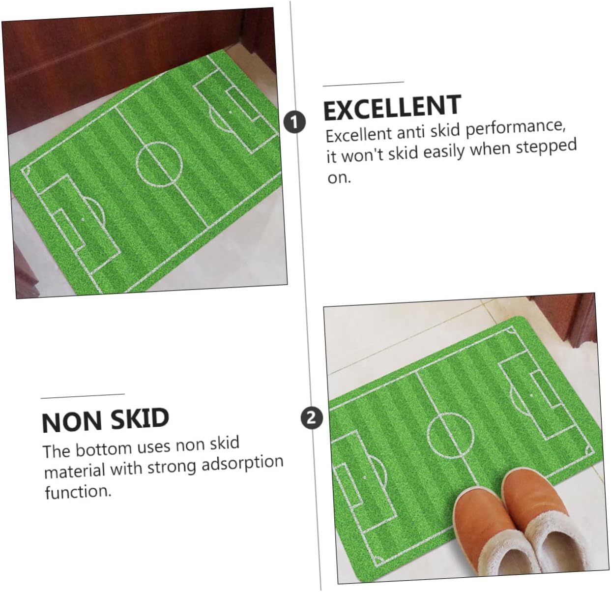 SUPVOX Decorative Doormats Doormat Non-Skid Absorbent Foot Pad Green Size NEW