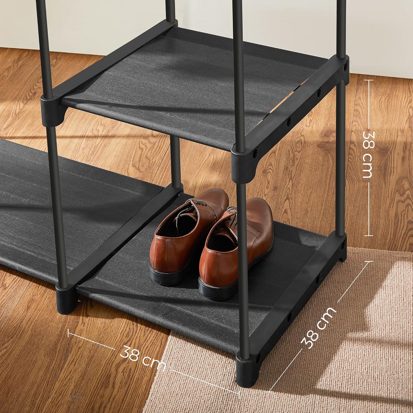 SONGMICS Freestanding Bedroom Wardrobes Wardrobe Vertical Shelf Coat Rack NEW