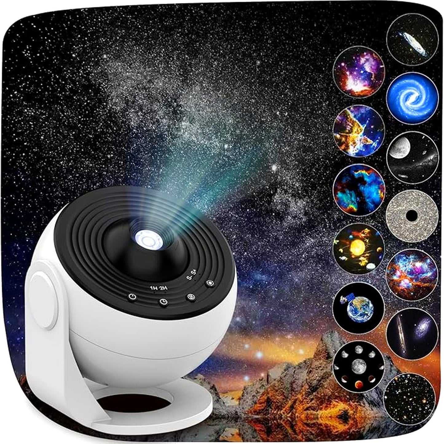YunLone Projector & 12 Realistic Galaxy Film Discs Projection Lighting Decor NEW