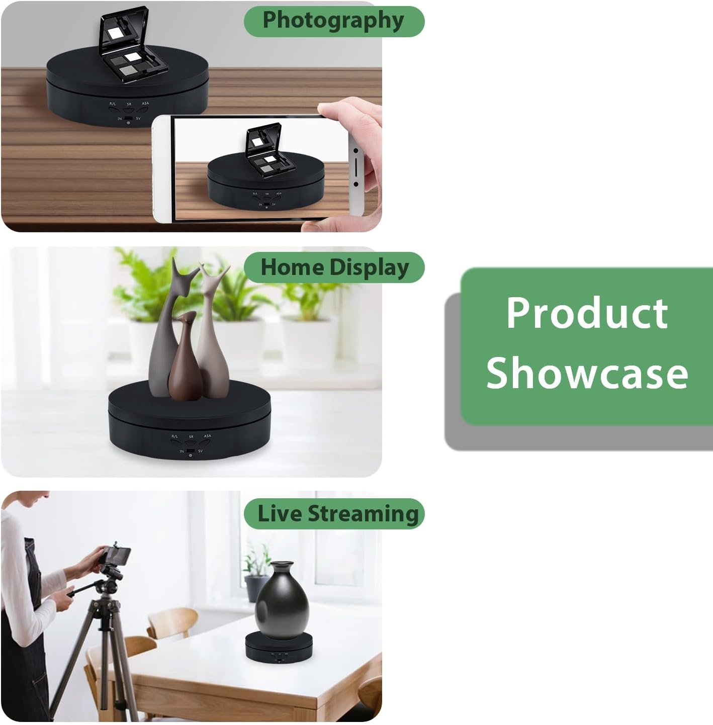 Mcbazel 360 Degree Motorized Rotating Display Stand for Decorative NEW
