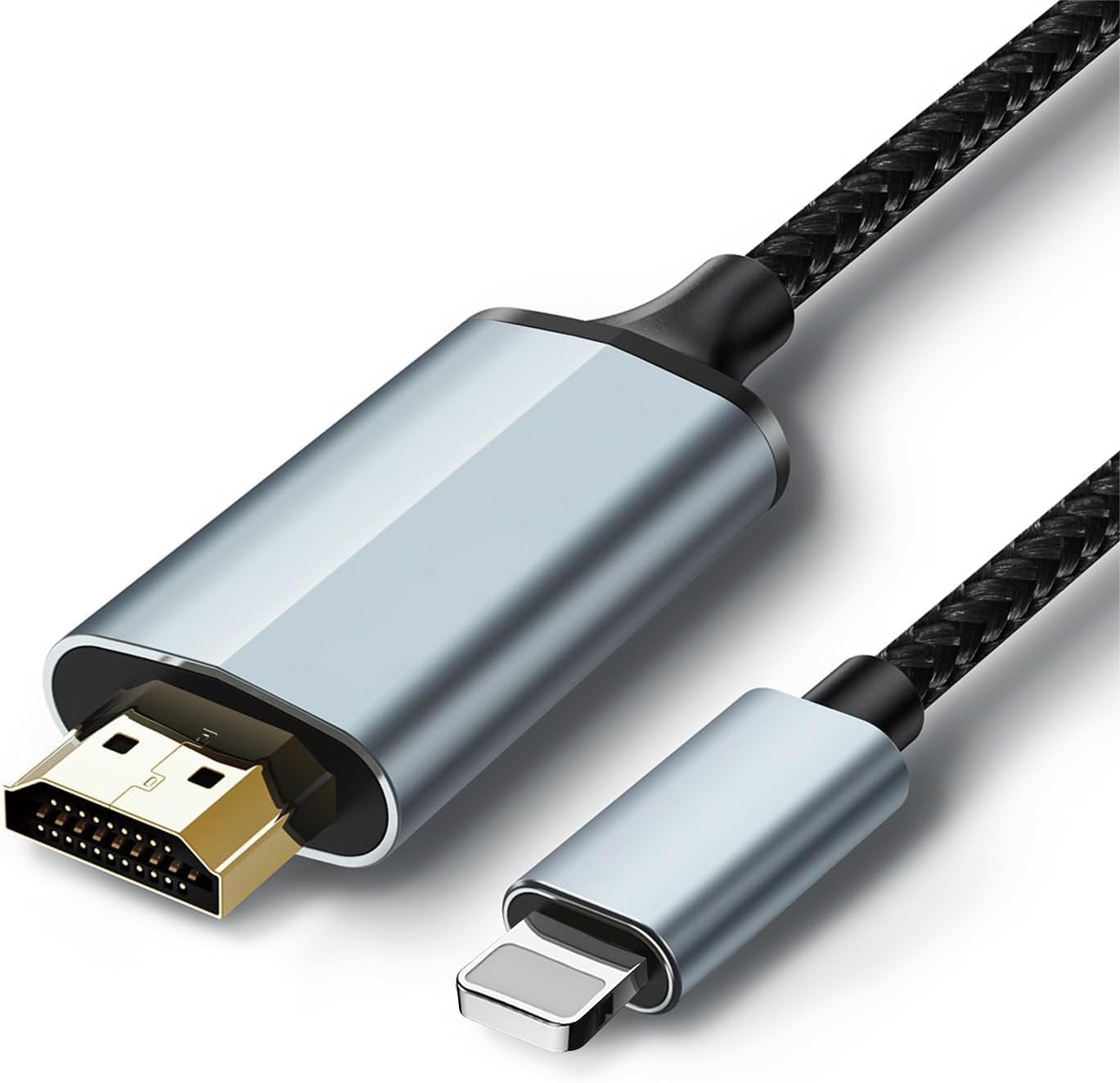 Dash Cam HDMI Cable 6.6FT Braided for iPhone to TV Mirroring, Plug and Play DEMO