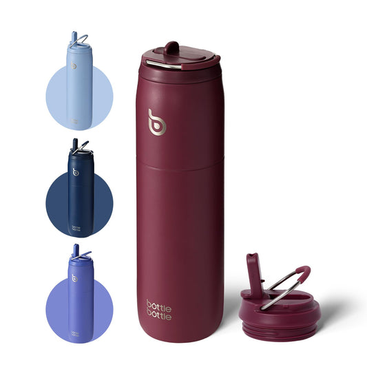 BOTTLE Stainless Steel Sports Water with Straw & Lid, 32oz, Red DEMO