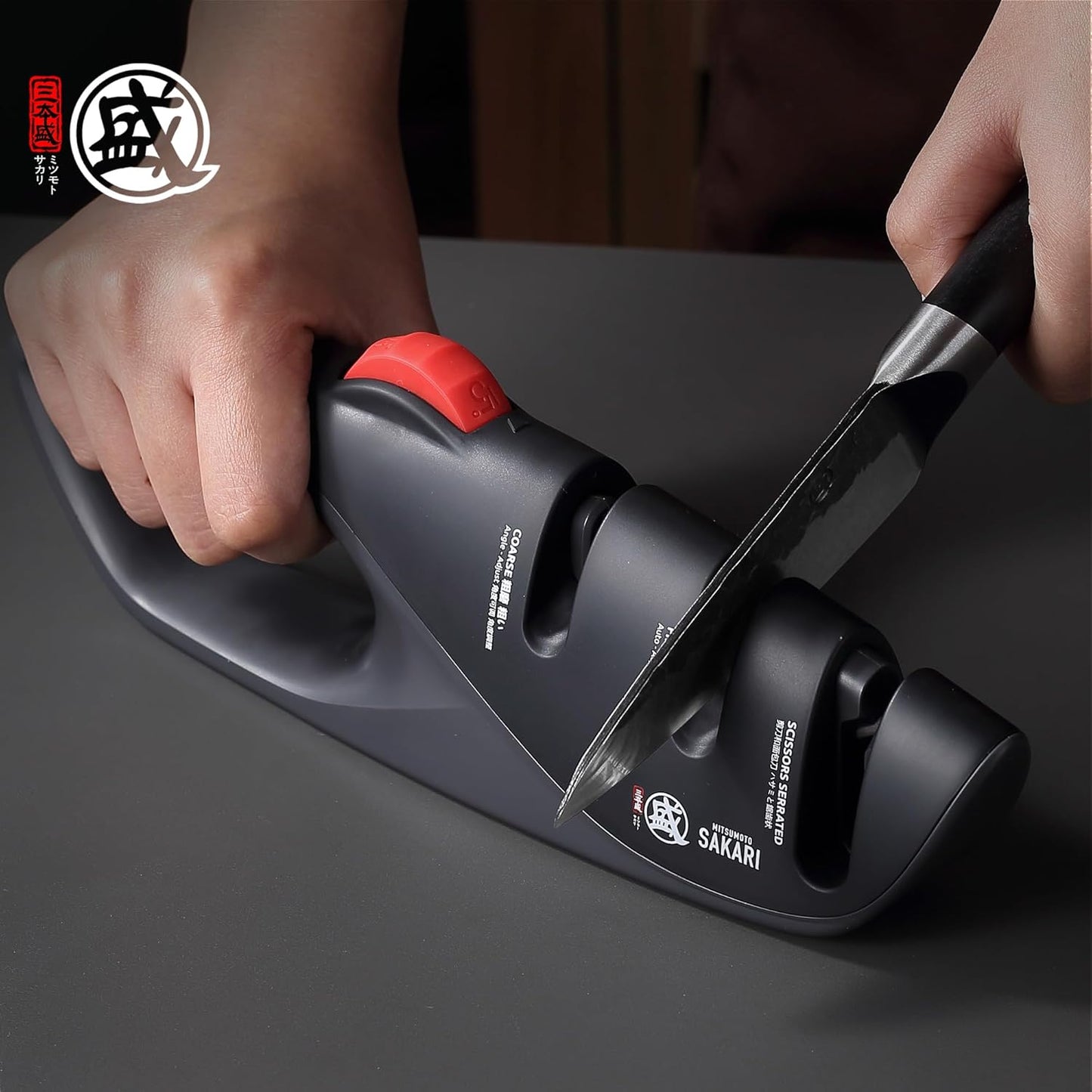 MITSUMOTO SAKARI 3-Stage Professional Manual Knife Sharpener Adjustable DEMO