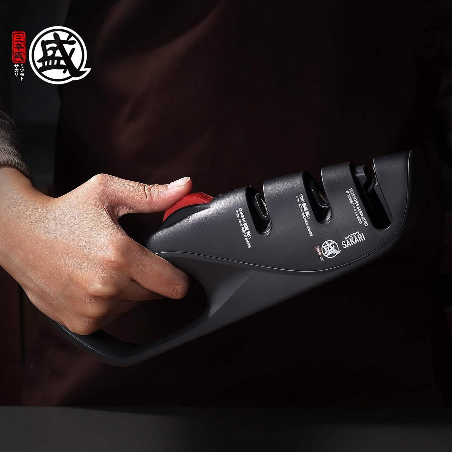 MITSUMOTO SAKARI 3-Stage Professional Manual Knife Sharpener Adjustable DEMO