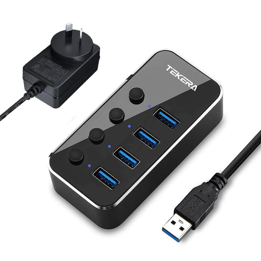 TEKERA 4-Port USB Hubs USB 3.0 Aluminum Hub Splitter for Laptops, PCs, and DEMO