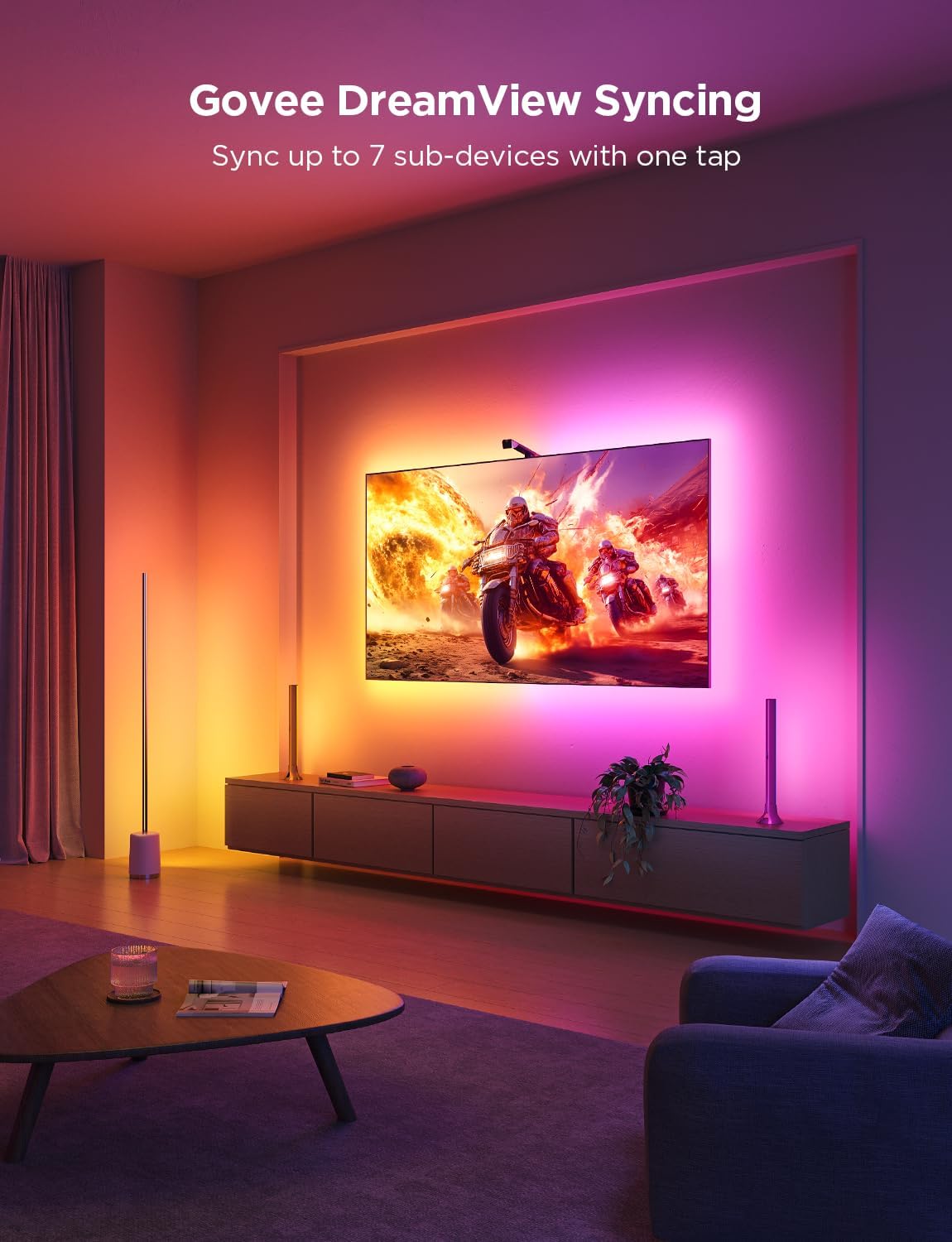 Govee RGBICW LED Strips TV Backlight 3 Lite with Fisheye Correction for NEW