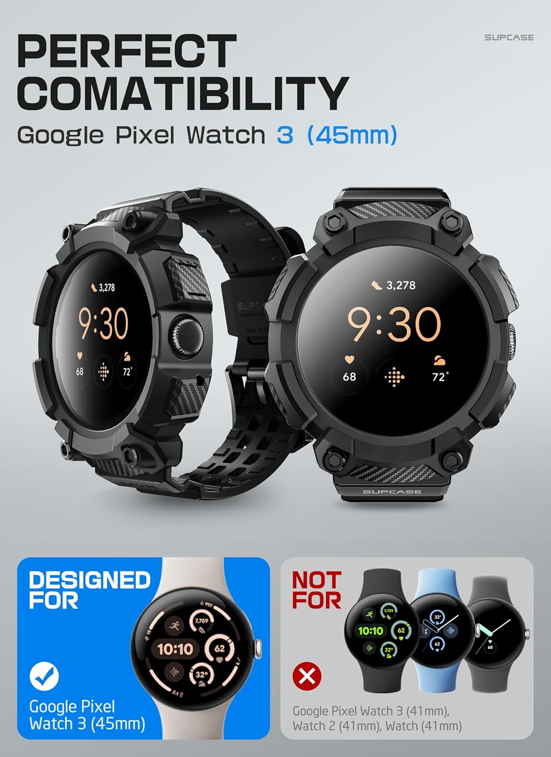 SUPCASE Unicorn Beetle Pro Smartwatch Replacement Band for Google Pixel NEW