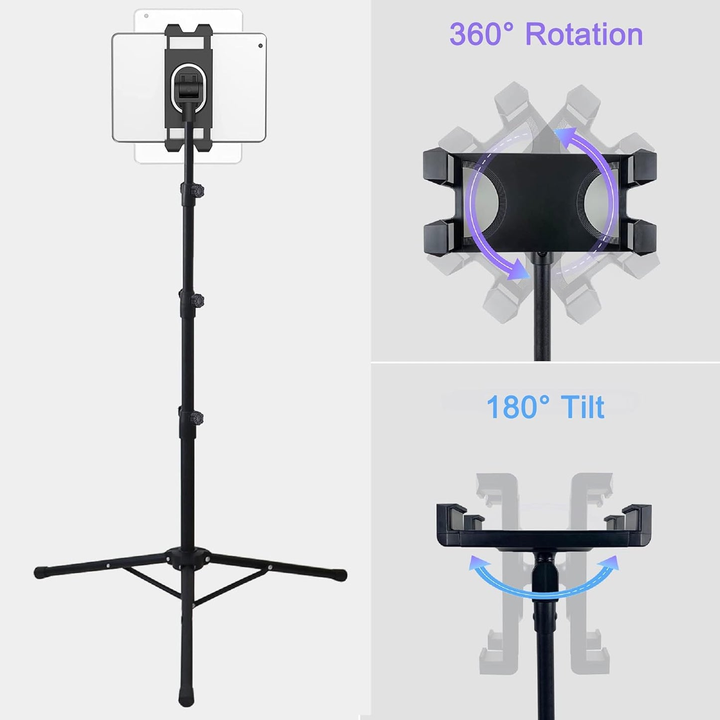 IMAYONDIA Height Stands Adjustable Floor Tripod Stand for Phone and Tablet NEW