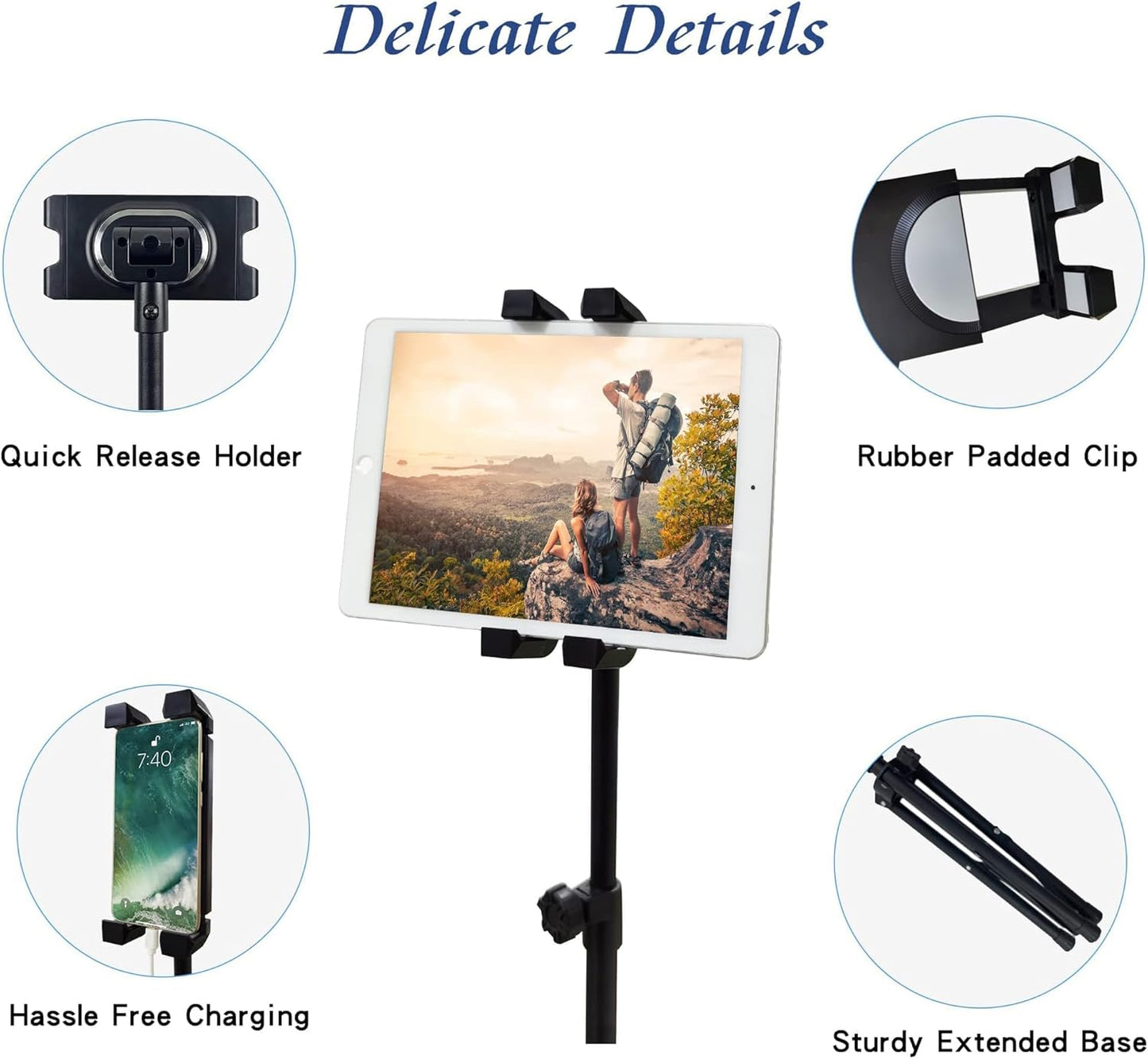 IMAYONDIA Height Stands Adjustable Floor Tripod Stand for Phone and Tablet NEW
