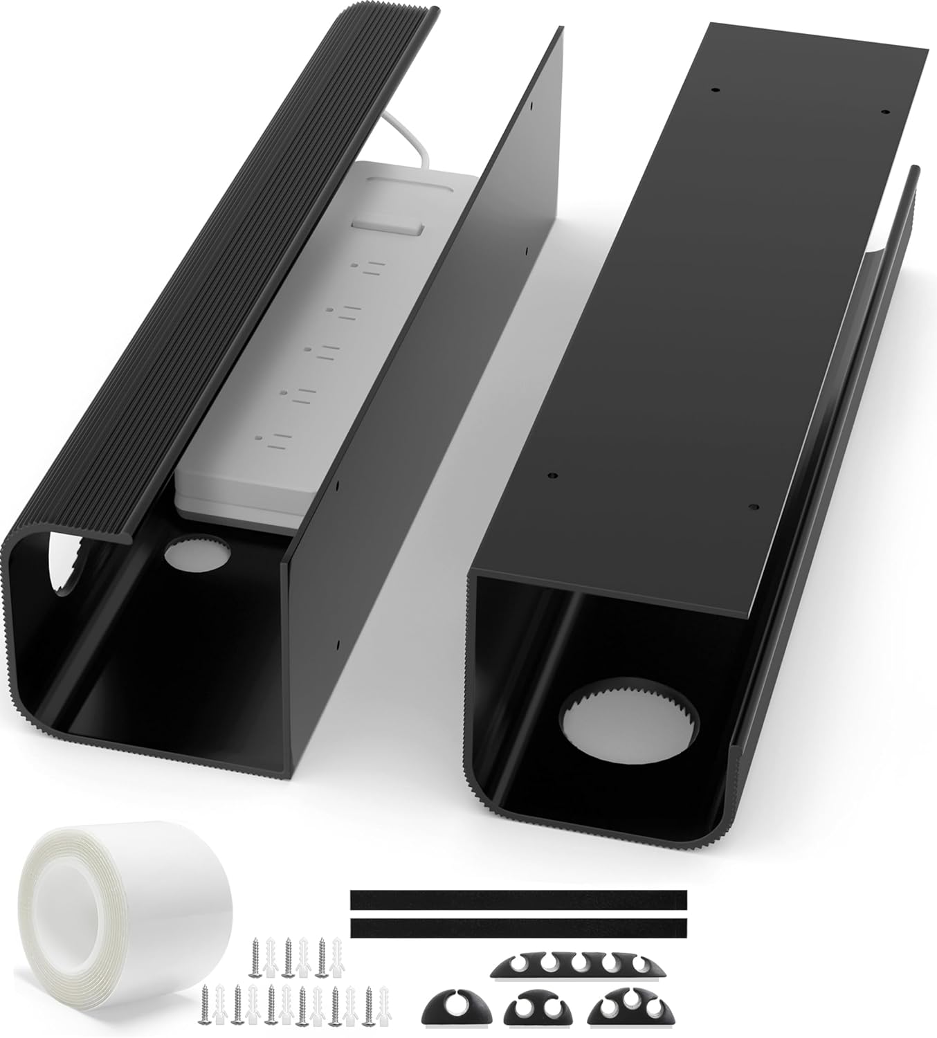 ZhiYo Large Capacity Cable Management Tray 2 Pack Under Desk Organizer DEMO